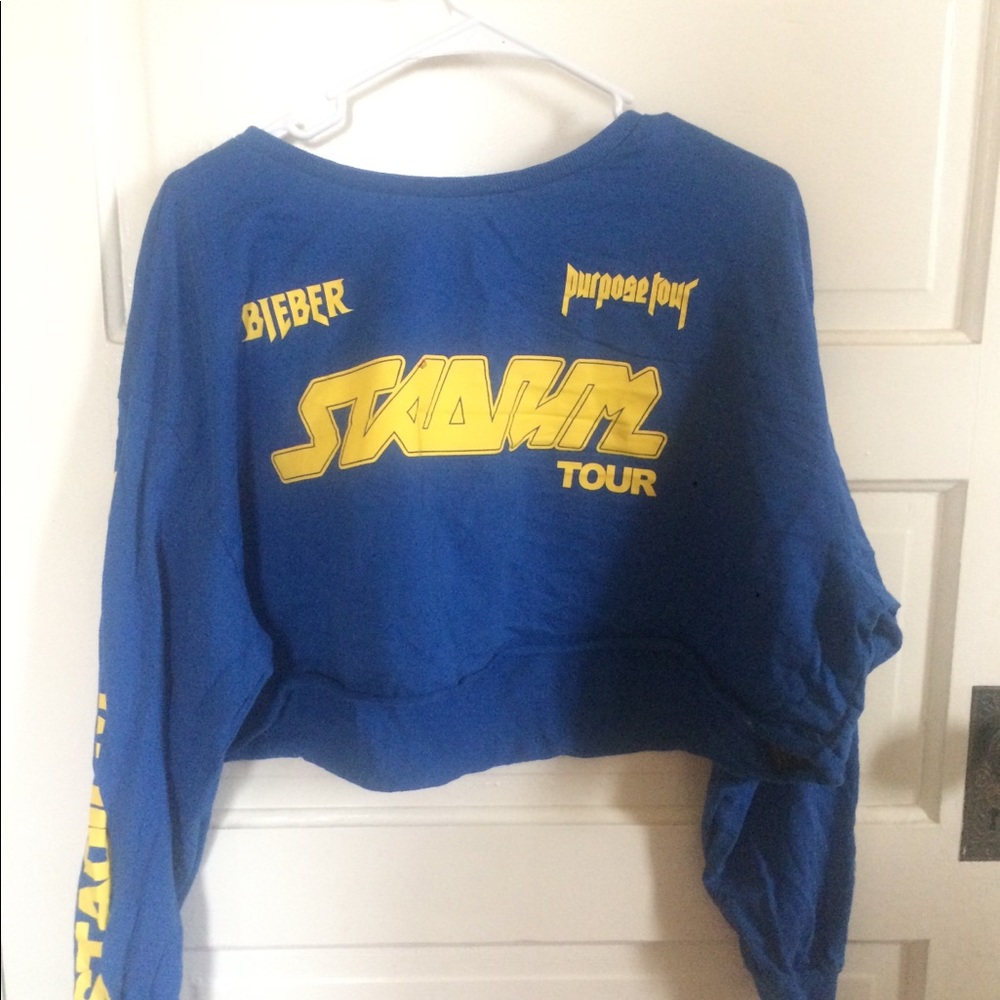 Justin Bieber tour cropped Long sleeve shirt